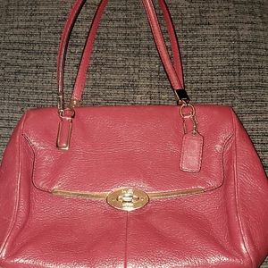 Vintage red leather Coach handbag